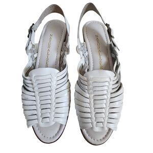 Naturalizer White Woven Huarache Sandals (8N)